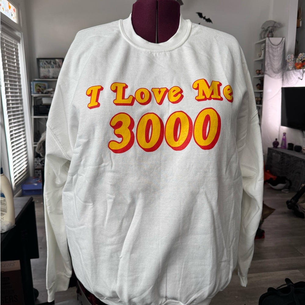 White 'I Love Me 3000' Sweatshirt - The Lost Bros